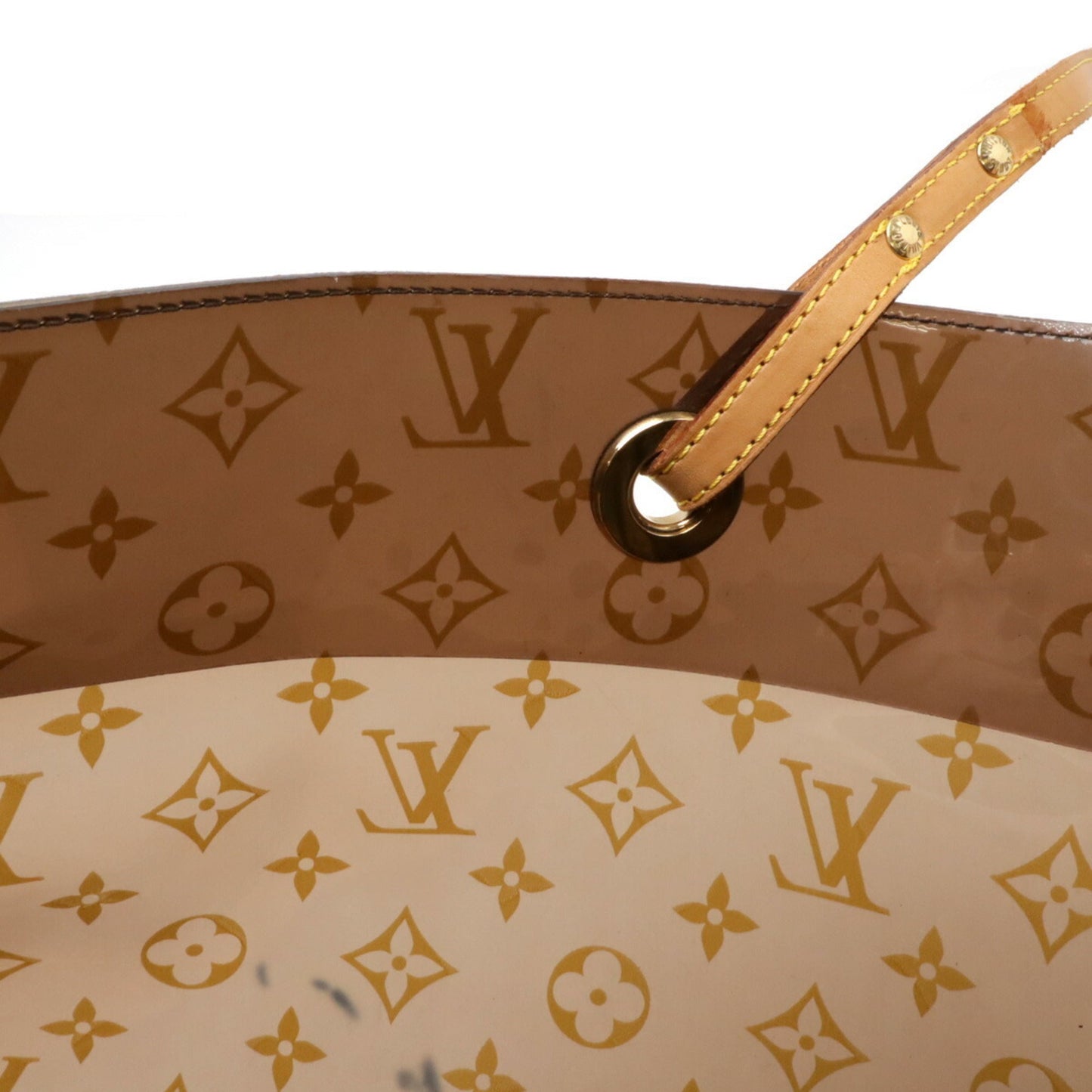 Louis Vuitton Brown Clear Vinyl Leather Beach Bag Shoulder Bag Tote Bag
