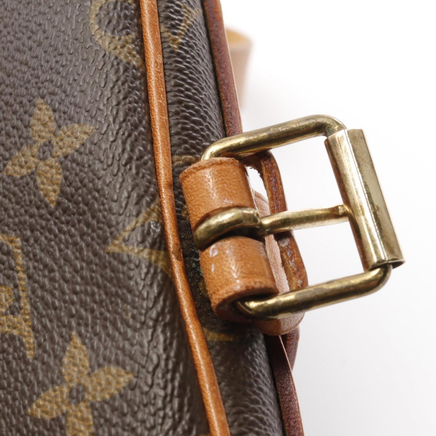 Louis Vuitton Brown Coated Canvas Leather Shoulder Bag