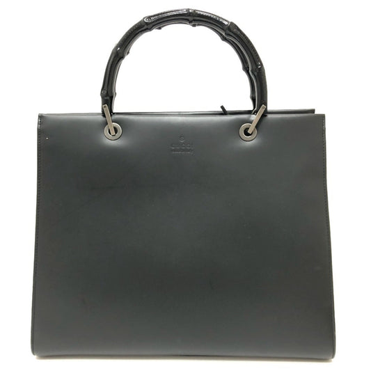 Gucci Bamboo Black Leather Handbag ()