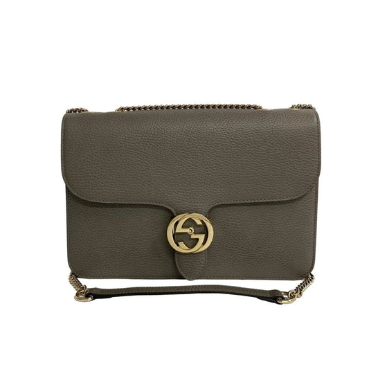 Gucci Gray Leather Handbag Shoulder Bag ()