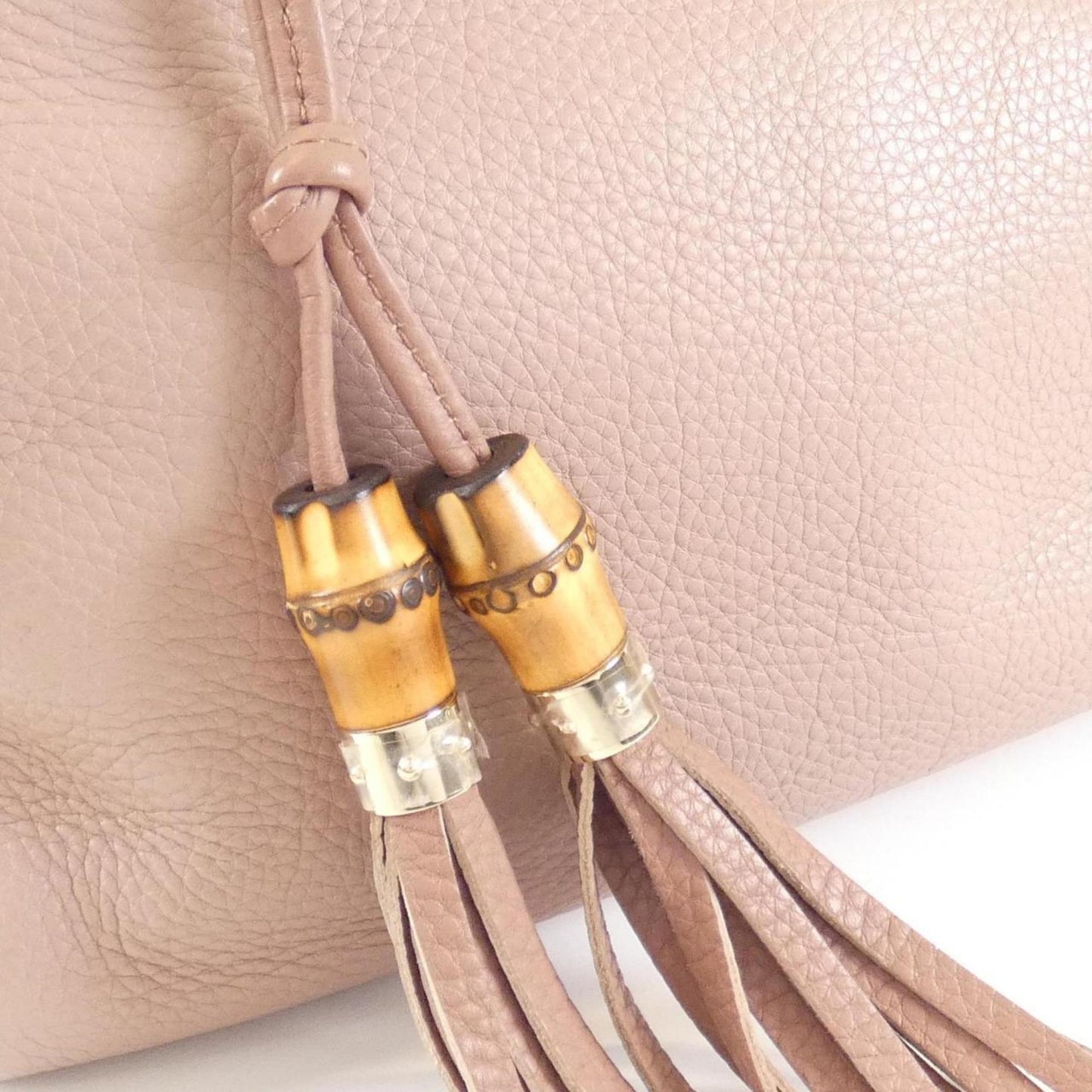 Gucci Bamboo Light Pink Leather Handbag