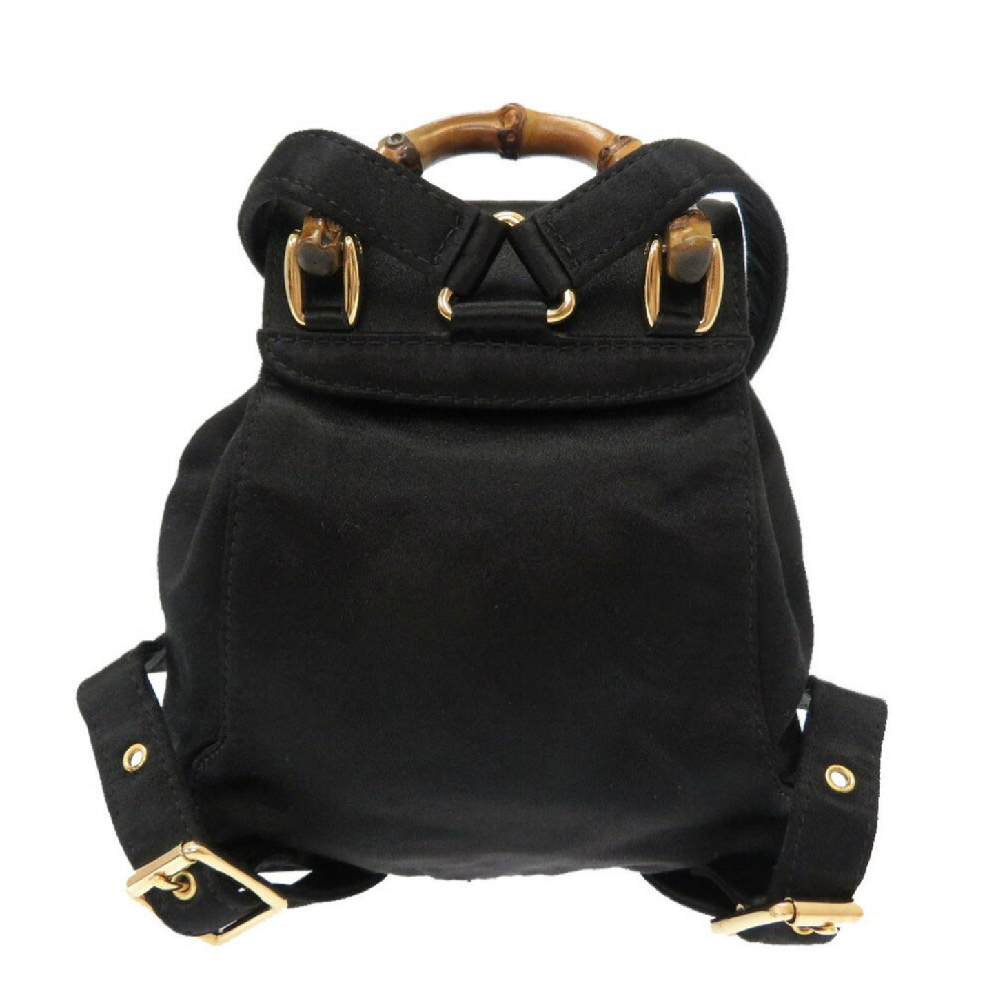 Gucci Black Bamboo Satin Backpack
