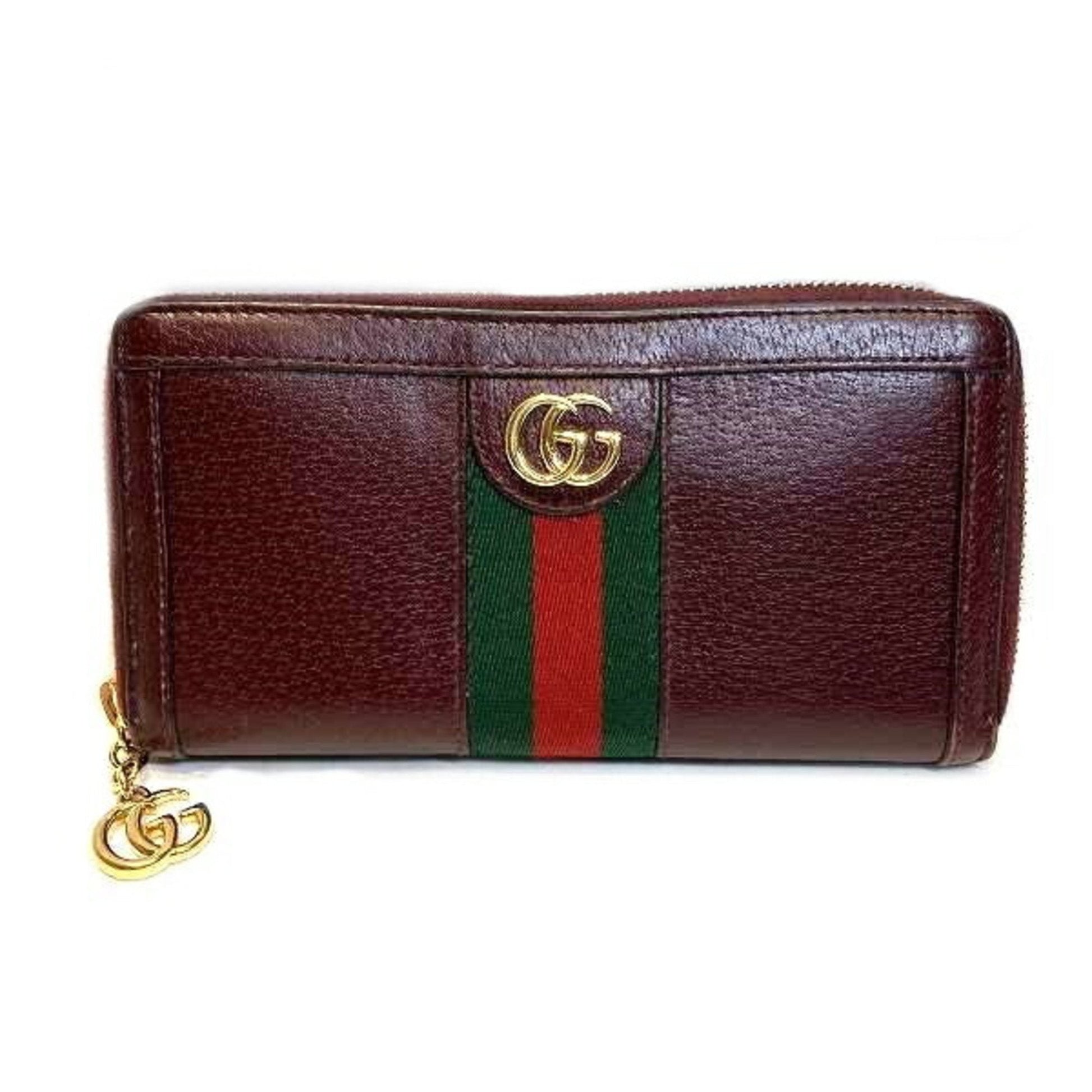 Gucci Brown Red Color Leather Coin Purse/Coin Case ()