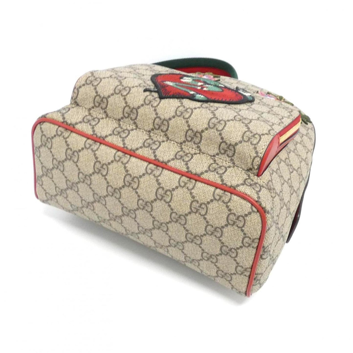 Gucci Beige Red Color Gg Supreme Backpack