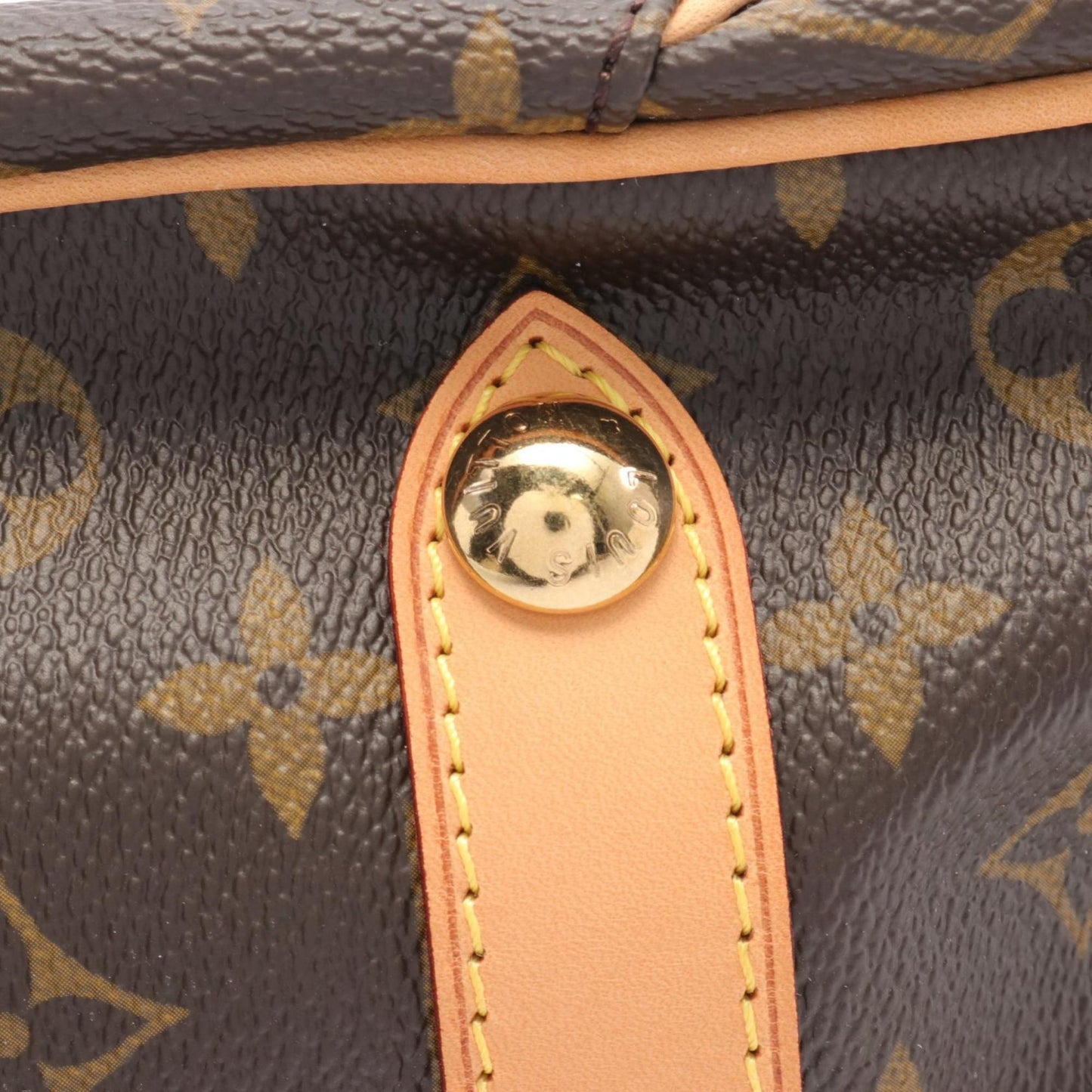 Louis Vuitton Brown Coated Canvas Leather Shoulder Bag