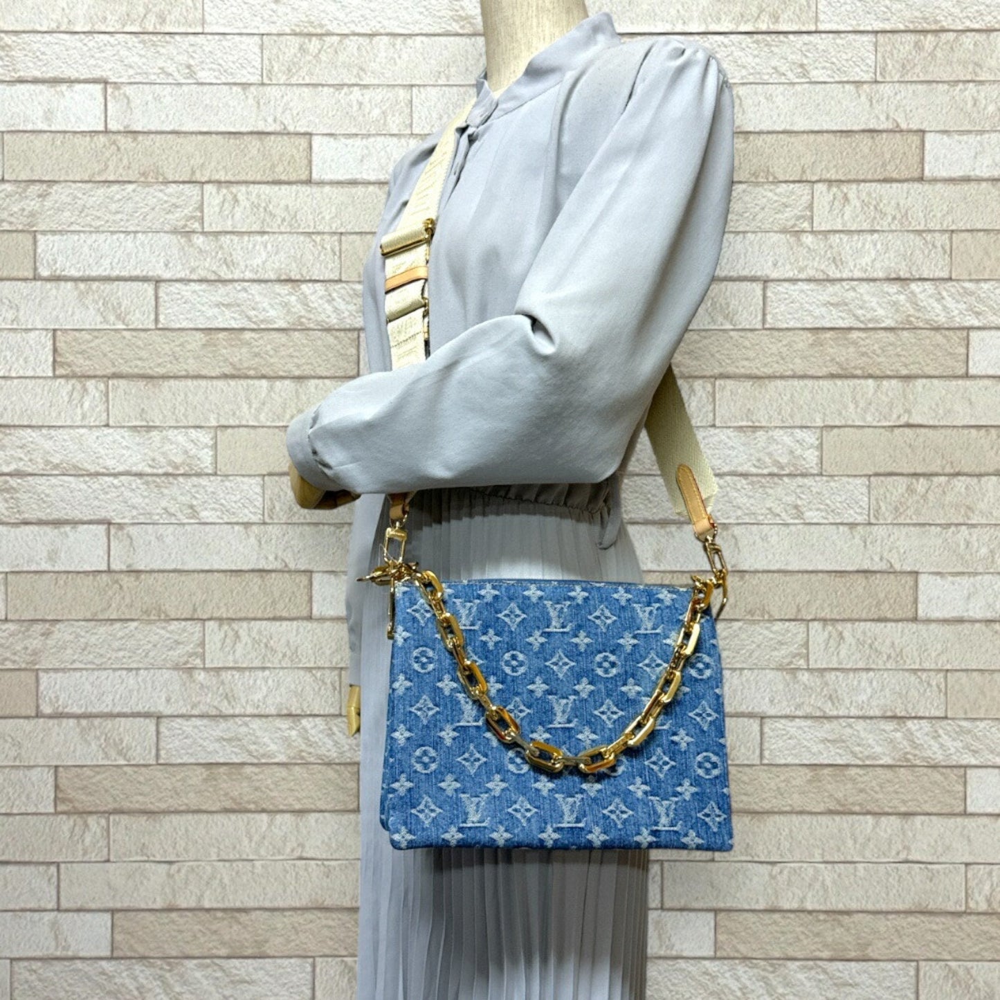 Louis Vuitton Blue Monogram Denim Shoulder Bag