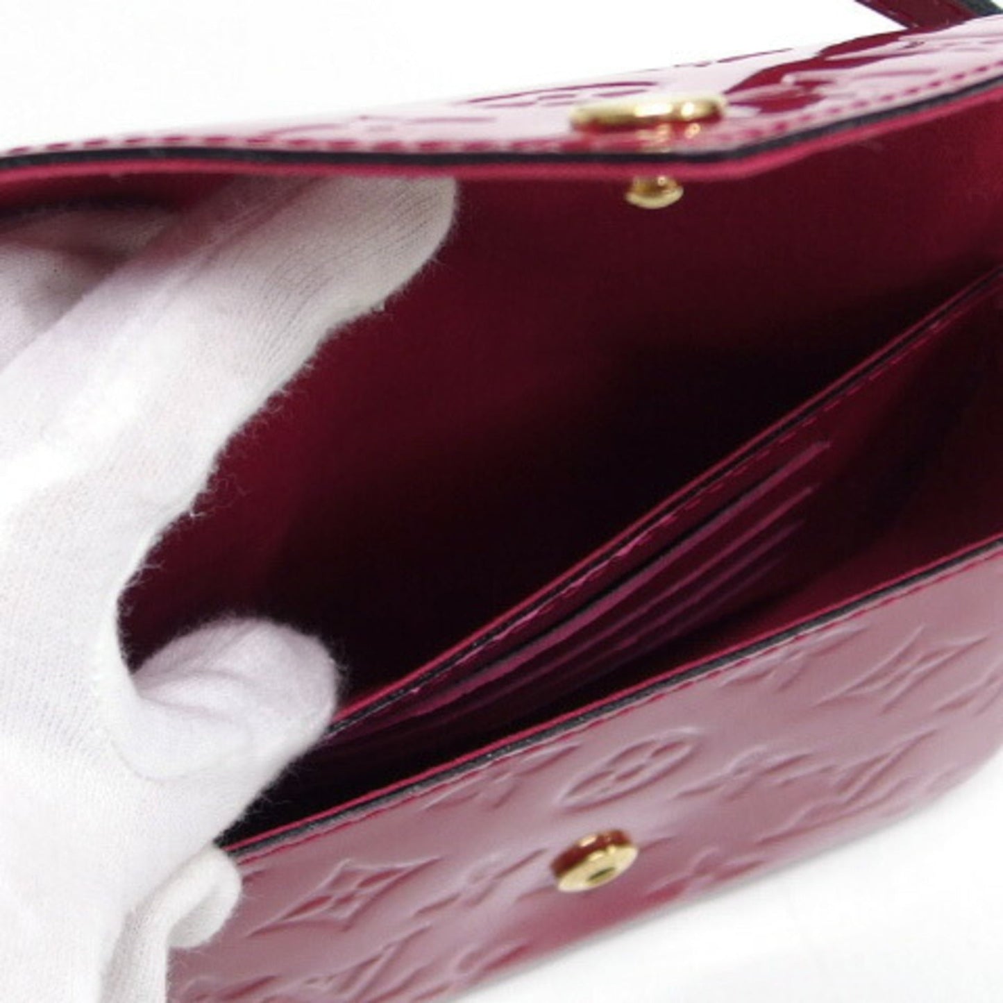 Louis Vuitton Monogram Vernis Indian Rose Pink Monogram Vernis Pochette Shoulder Bag