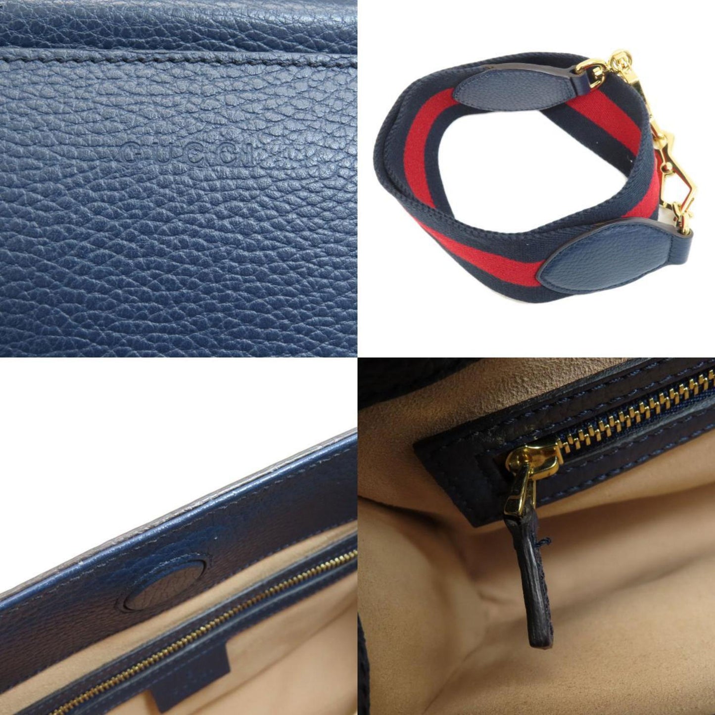 Gucci Navy Leather Handbag