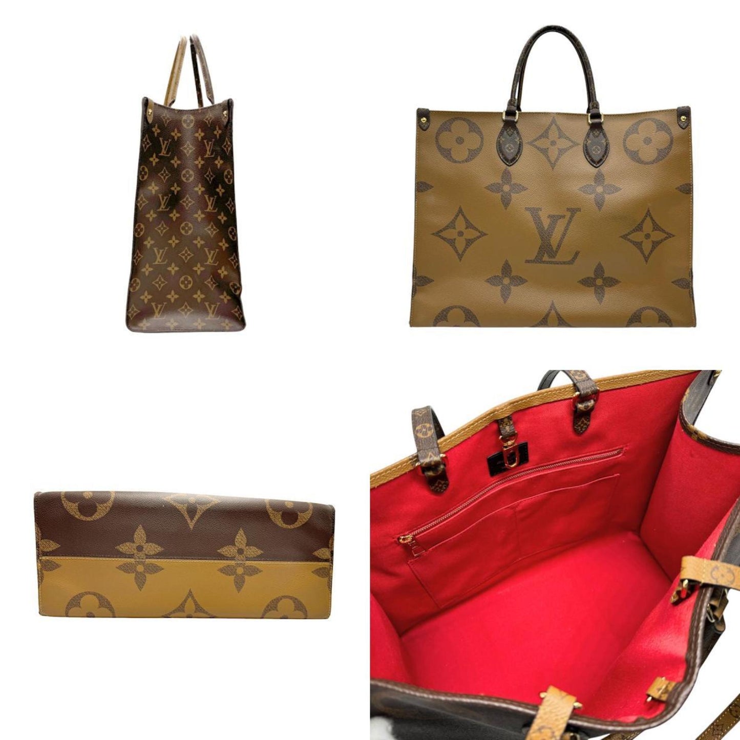Louis Vuitton Monogram Reverse Brown Coated Canvas Handbag Shoulder Bag