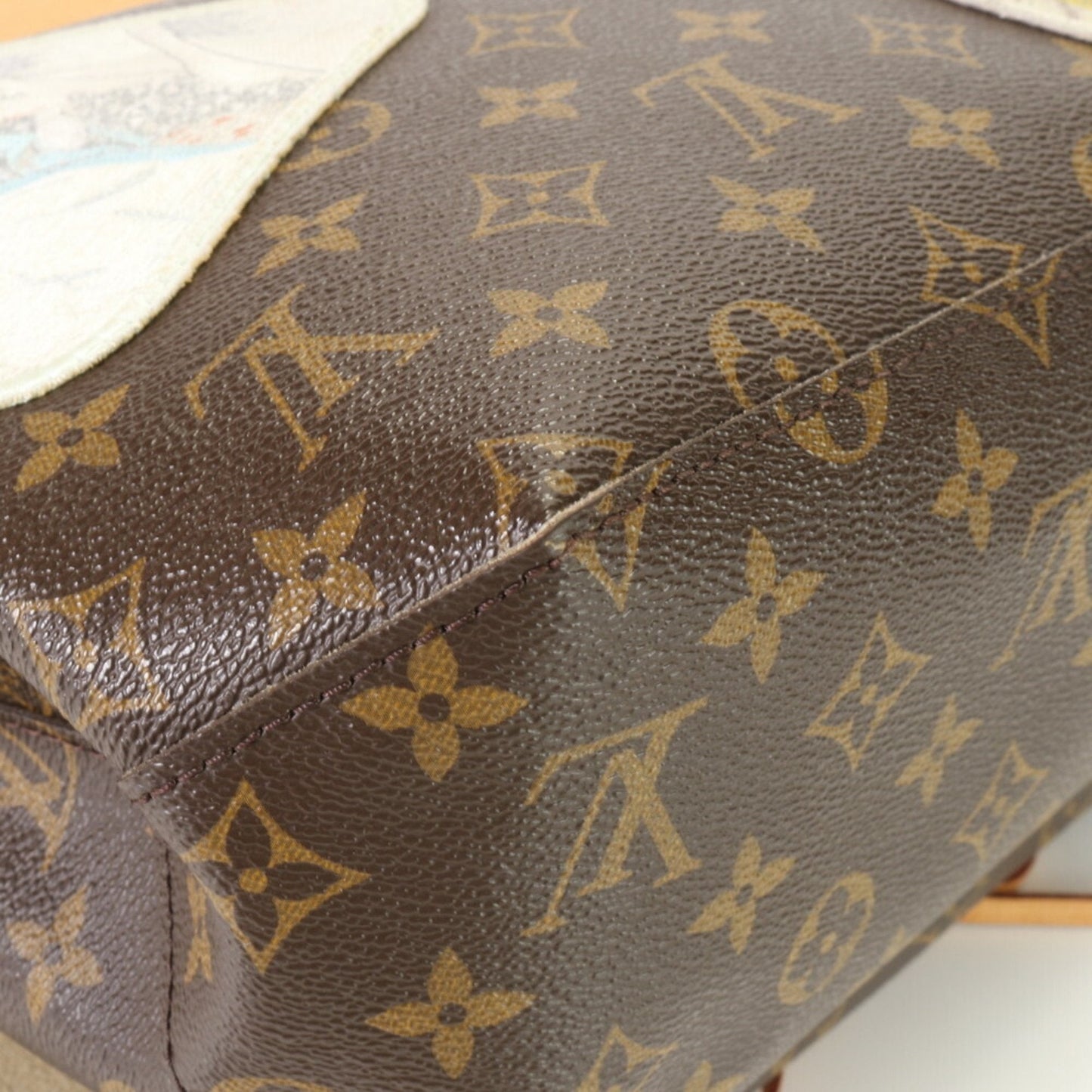 Louis Vuitton Monogram Brown Leather Coated Canvas Shoulder Bag