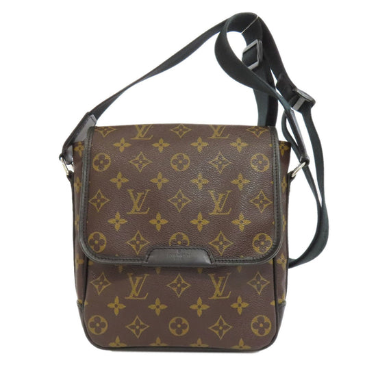 Louis Vuitton Black Brown Canvas Shoulder Bag ()