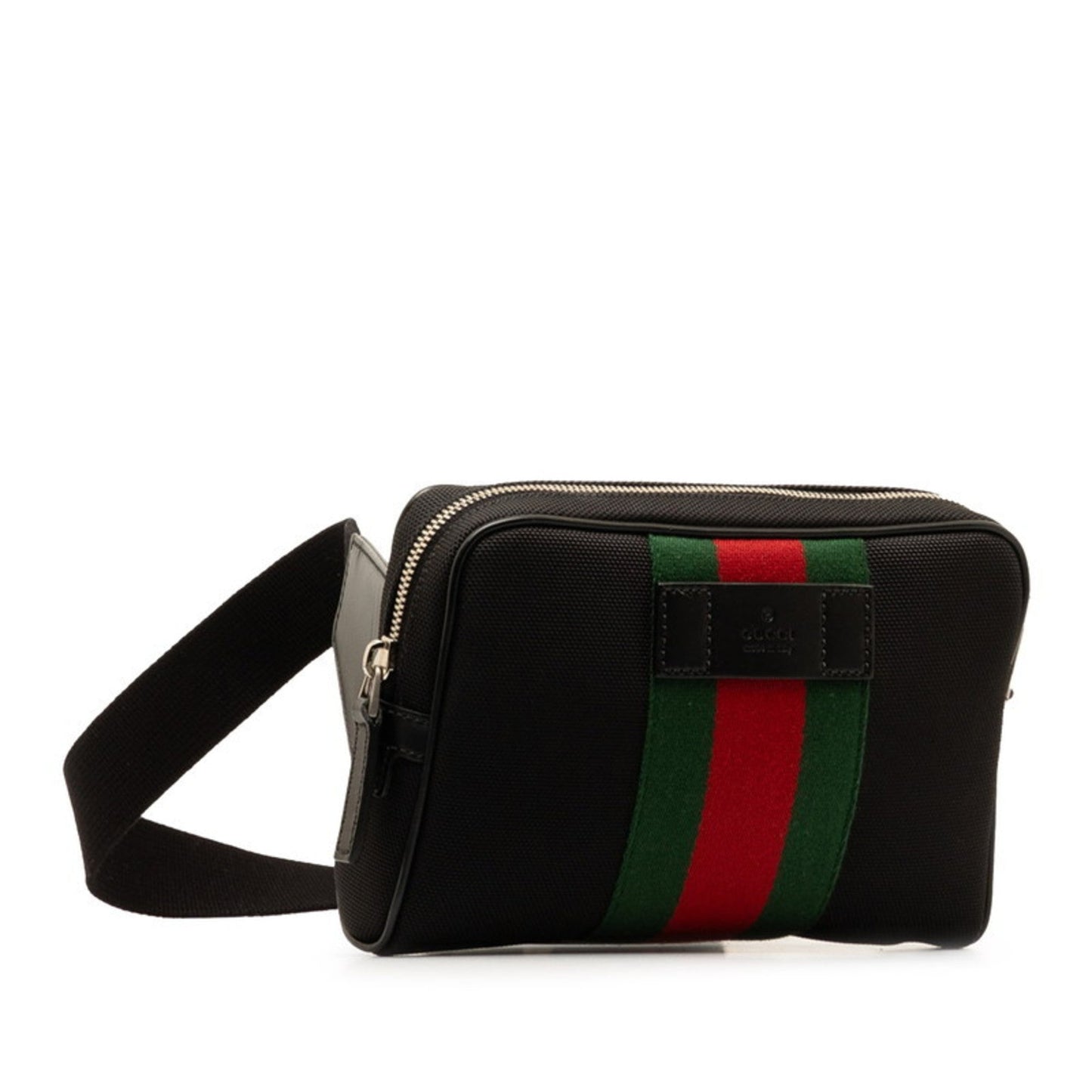 Gucci Sherry Line Black Red Color Canvas Pouch Sling Bag