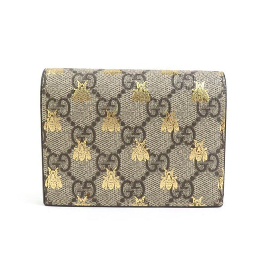 Gucci Beige Brown Gold Pvc Wallet (Bi-Fold) ()