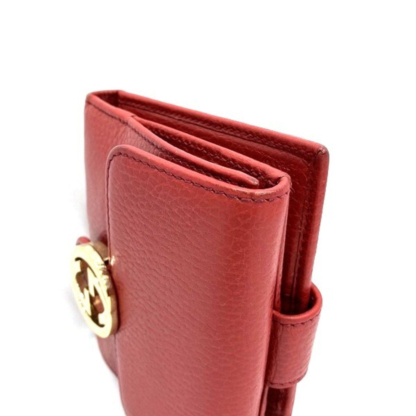 Gucci Red Color Leather Wallet (Bi-Fold)