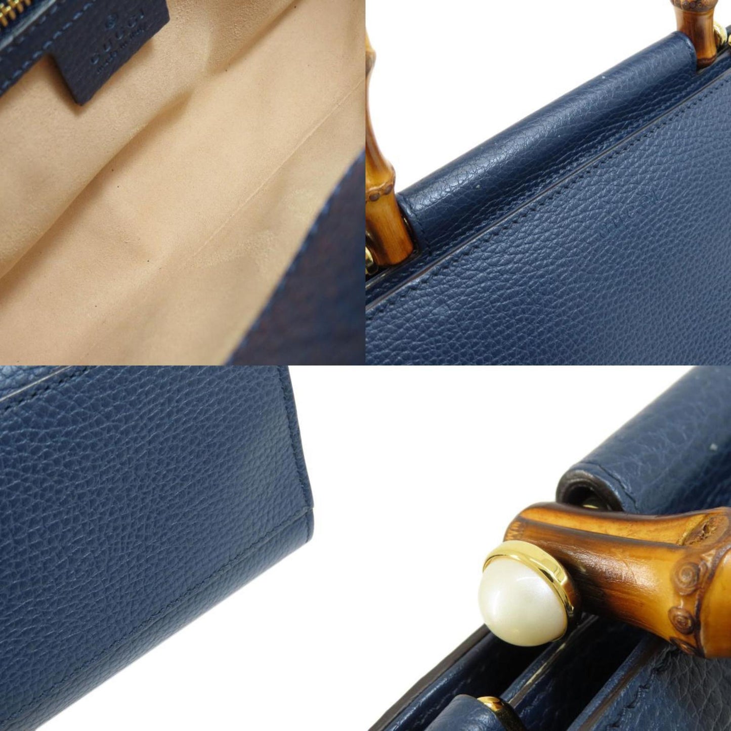 Gucci Navy Leather Handbag
