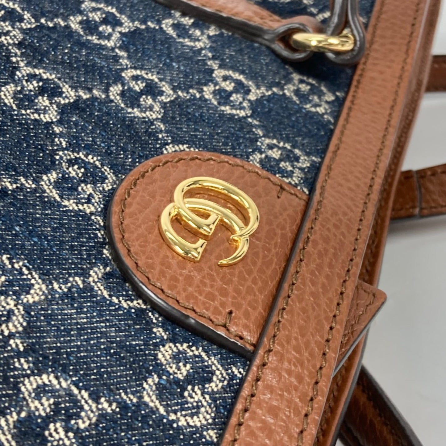 Gucci Blue Denim Tote Bag