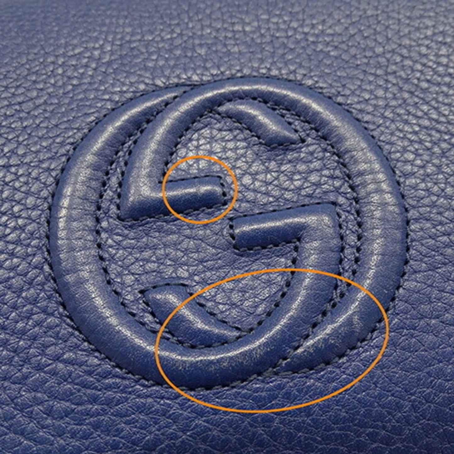 Gucci Blue Leather Chain/Shoulder Wallet