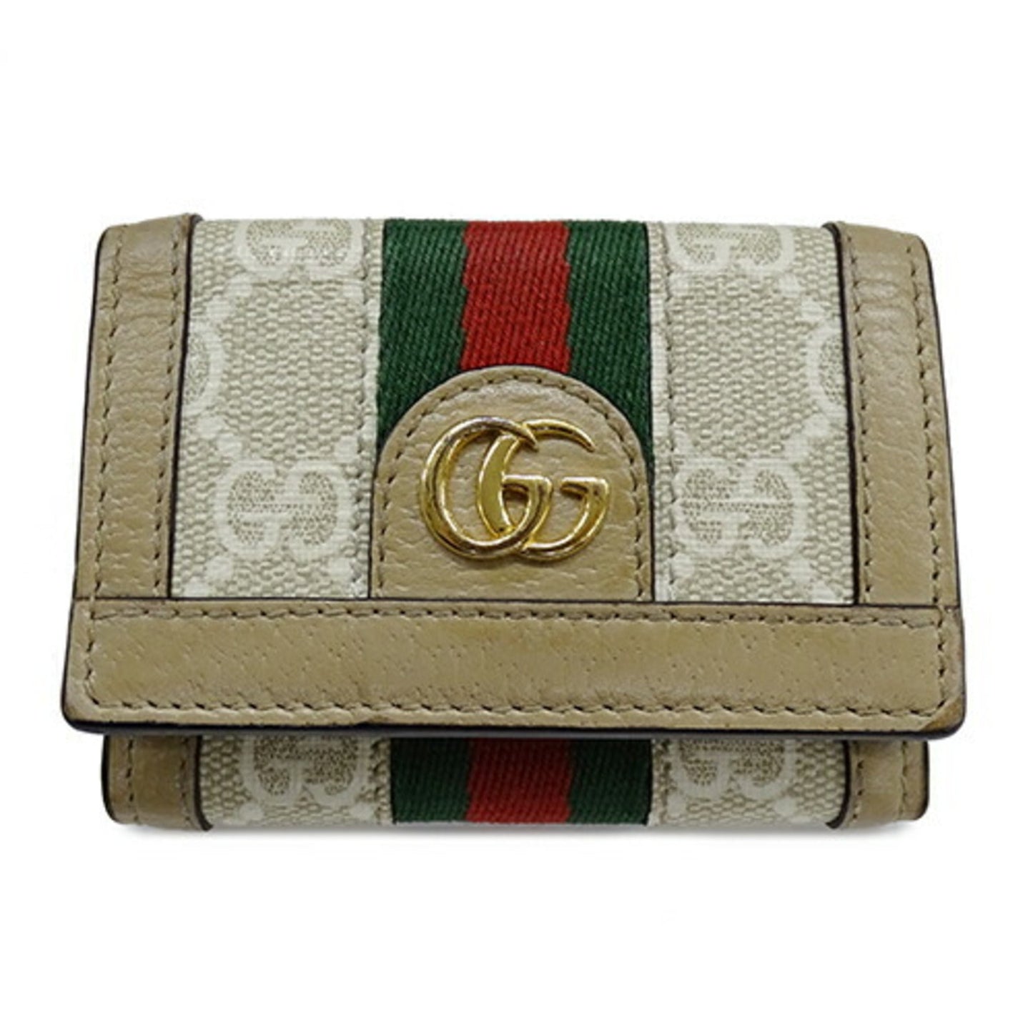 Gucci Beige Gg Supreme Wallet (Tri-Fold)