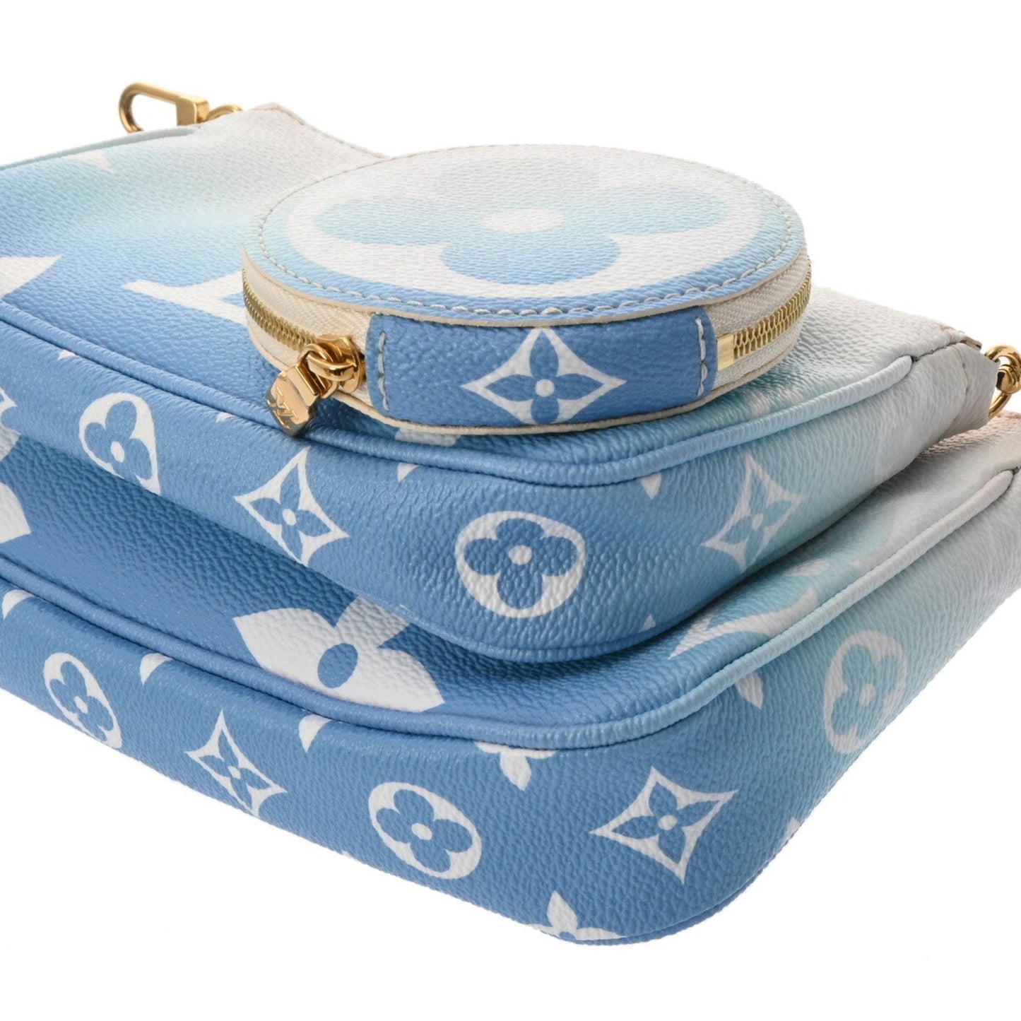Louis Vuitton Blue White Monogram Pochette Shoulder Bag