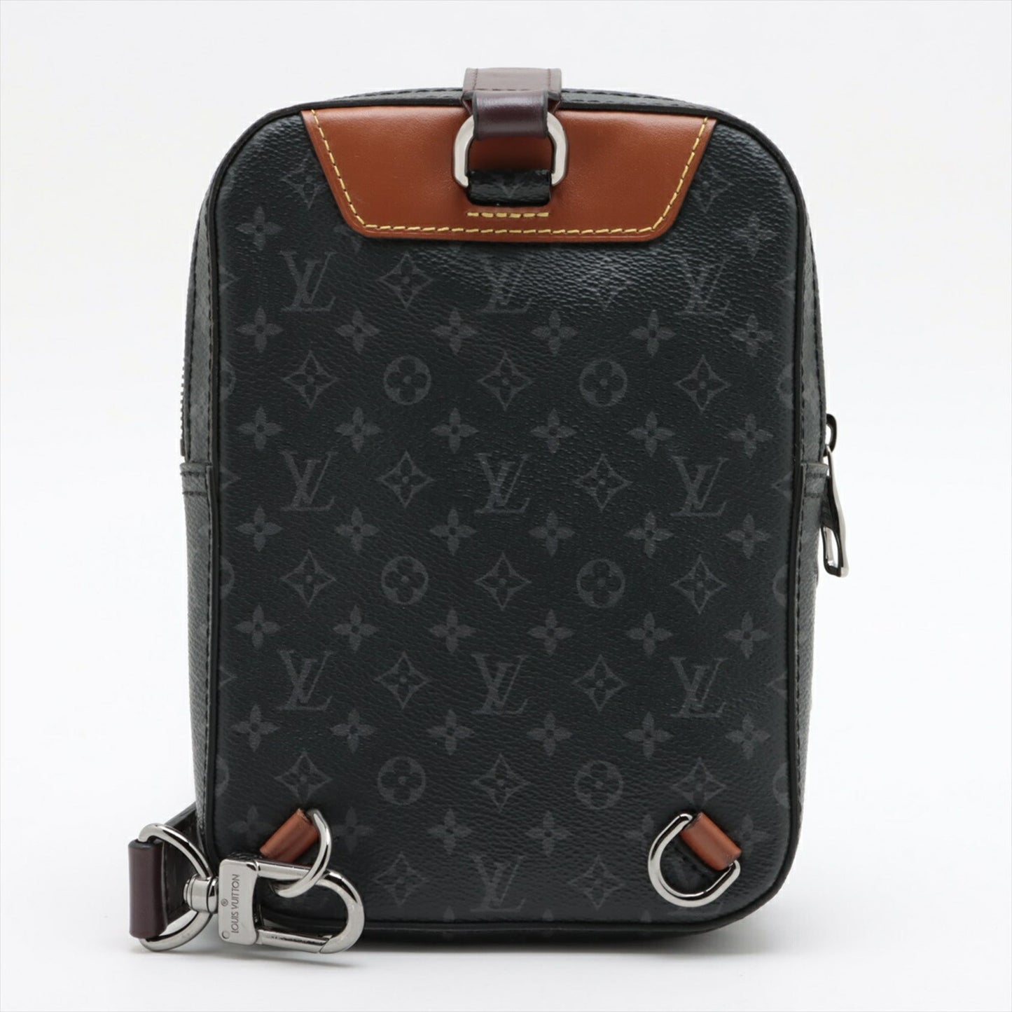 Louis Vuitton Black Leather Coated Canvas Shoulder Bag