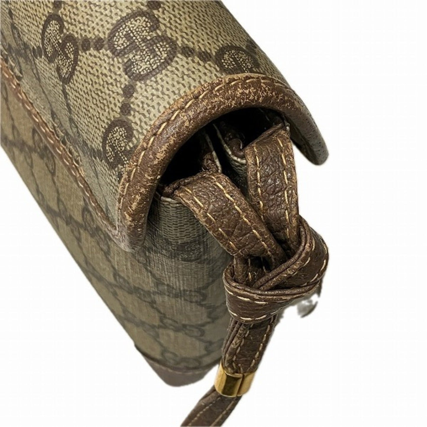 Gucci Beige Brown Pvc Leather Shoulder Bag