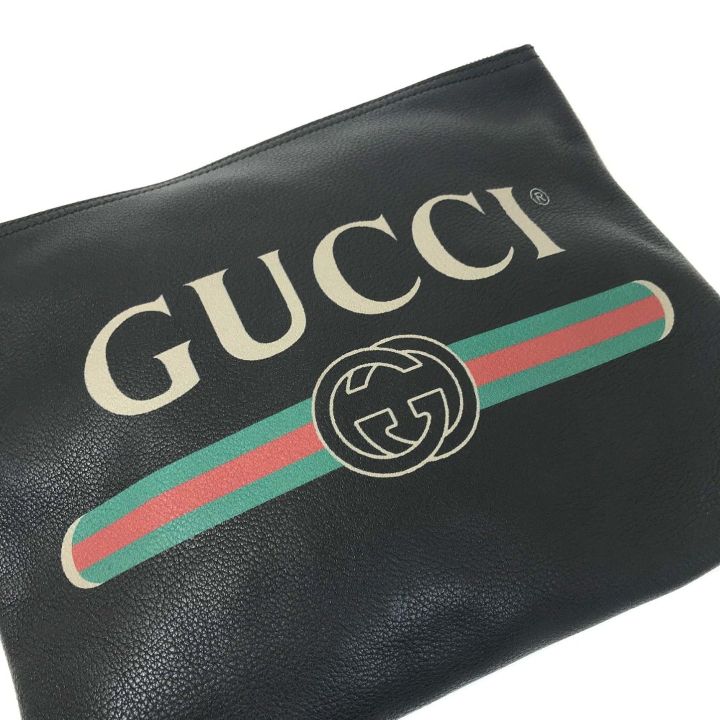 Gucci Black Leather Clutch Bag