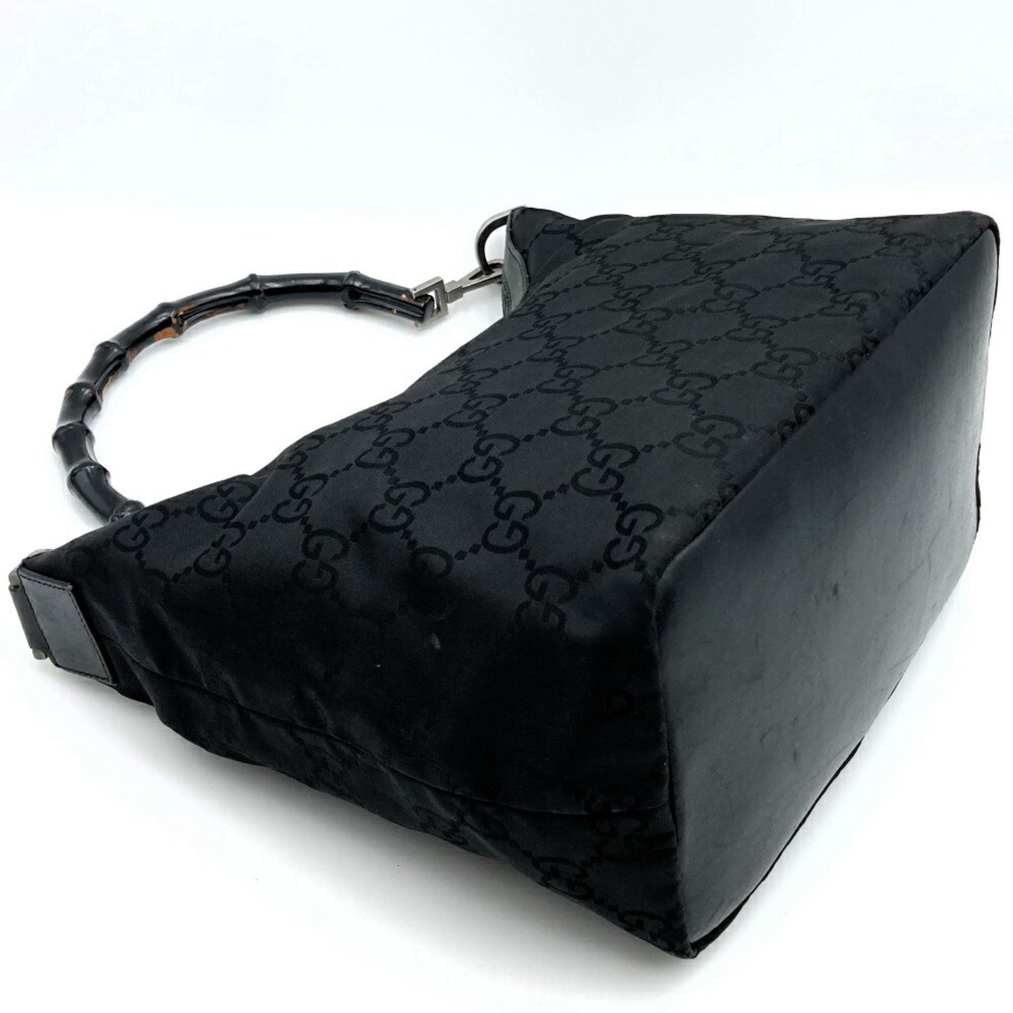 Gucci Bamboo Black Nylon Shoulder Bag