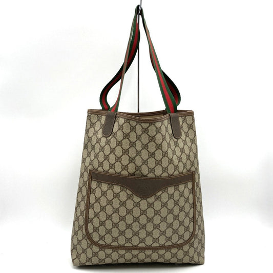 Gucci Sherry Line Brown Gg Supreme Leather Tote Bag ()