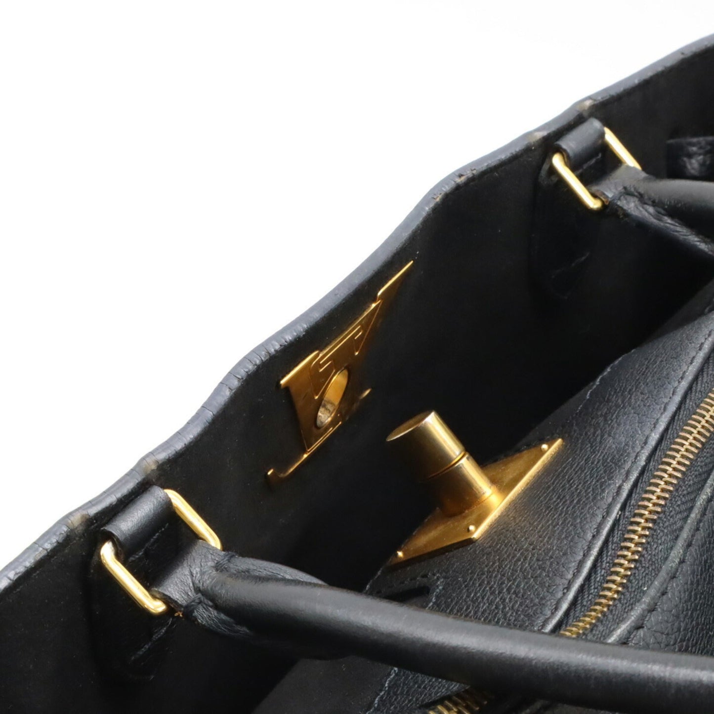 Louis Vuitton Black Noir Leather Handbag Shoulder Bag