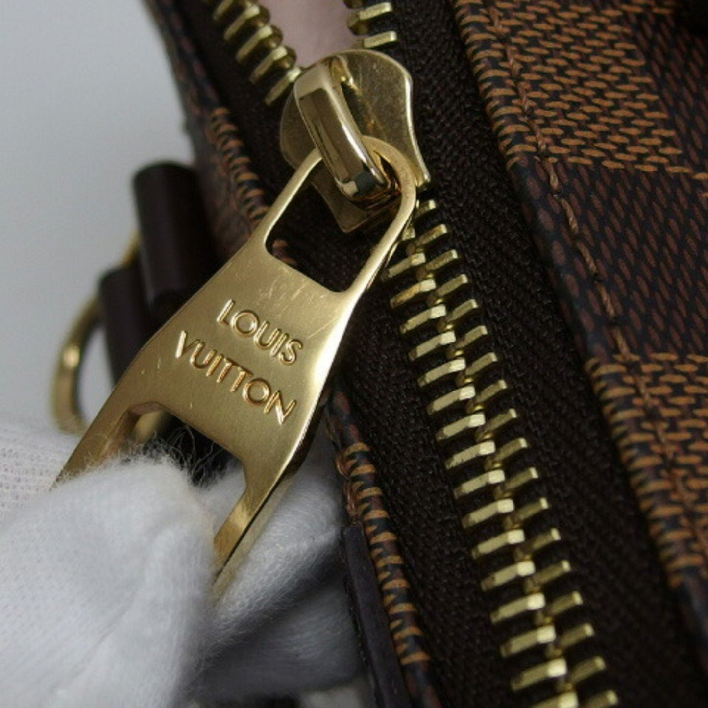 Louis Vuitton Brown Dark Brown Galle Pink Damier Canvas Cuir Ombre Leather Handbag Shoulder Bag Tote Bag