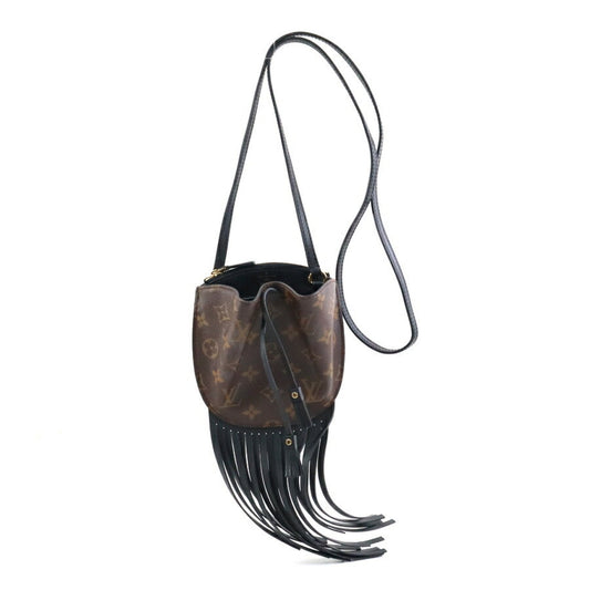 Louis Vuitton Black Brown Monogram Monogram Leather Shoulder Bag ()