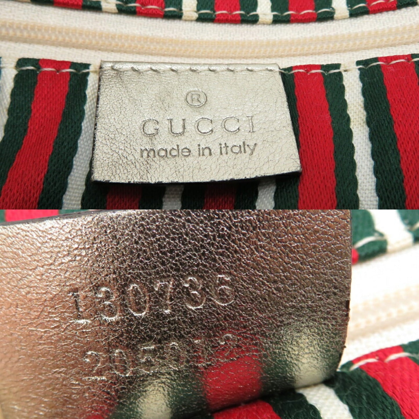 Gucci Abbey Beige Gg Canvas Leather Tote Bag