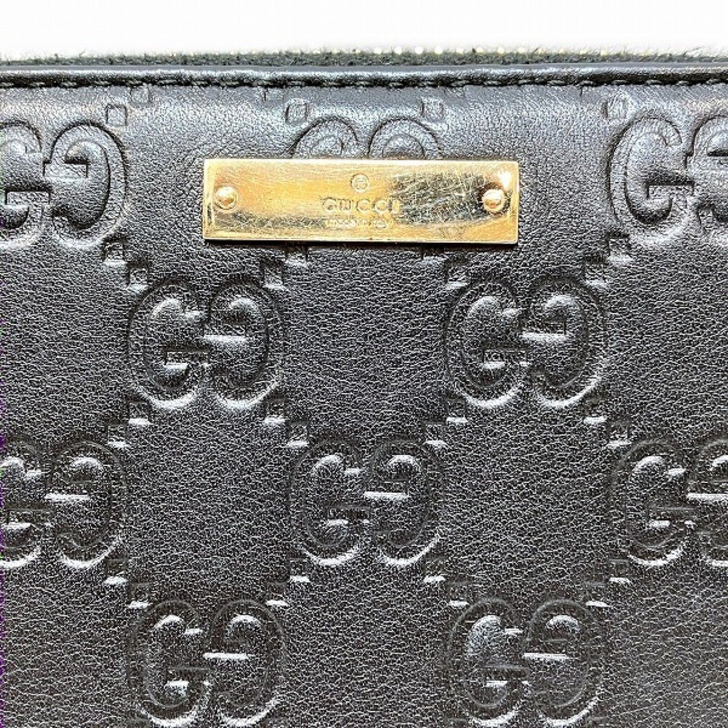 Gucci Guccissima Black Leather Long Wallet (Bi-Fold)