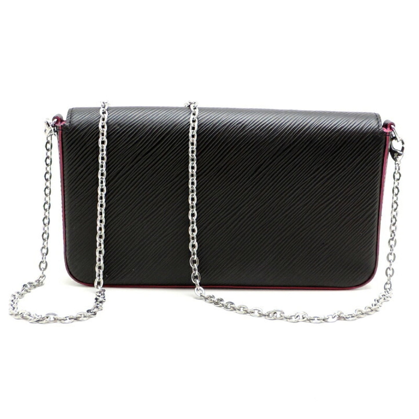 Louis Vuitton Black Hot Pink Noir Pink Epi Leather Chain/Shoulder Wallet