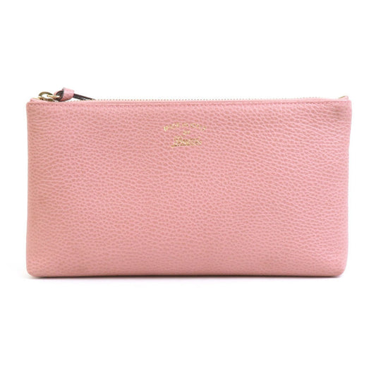 Gucci Pink Beige Leather Pouch ()