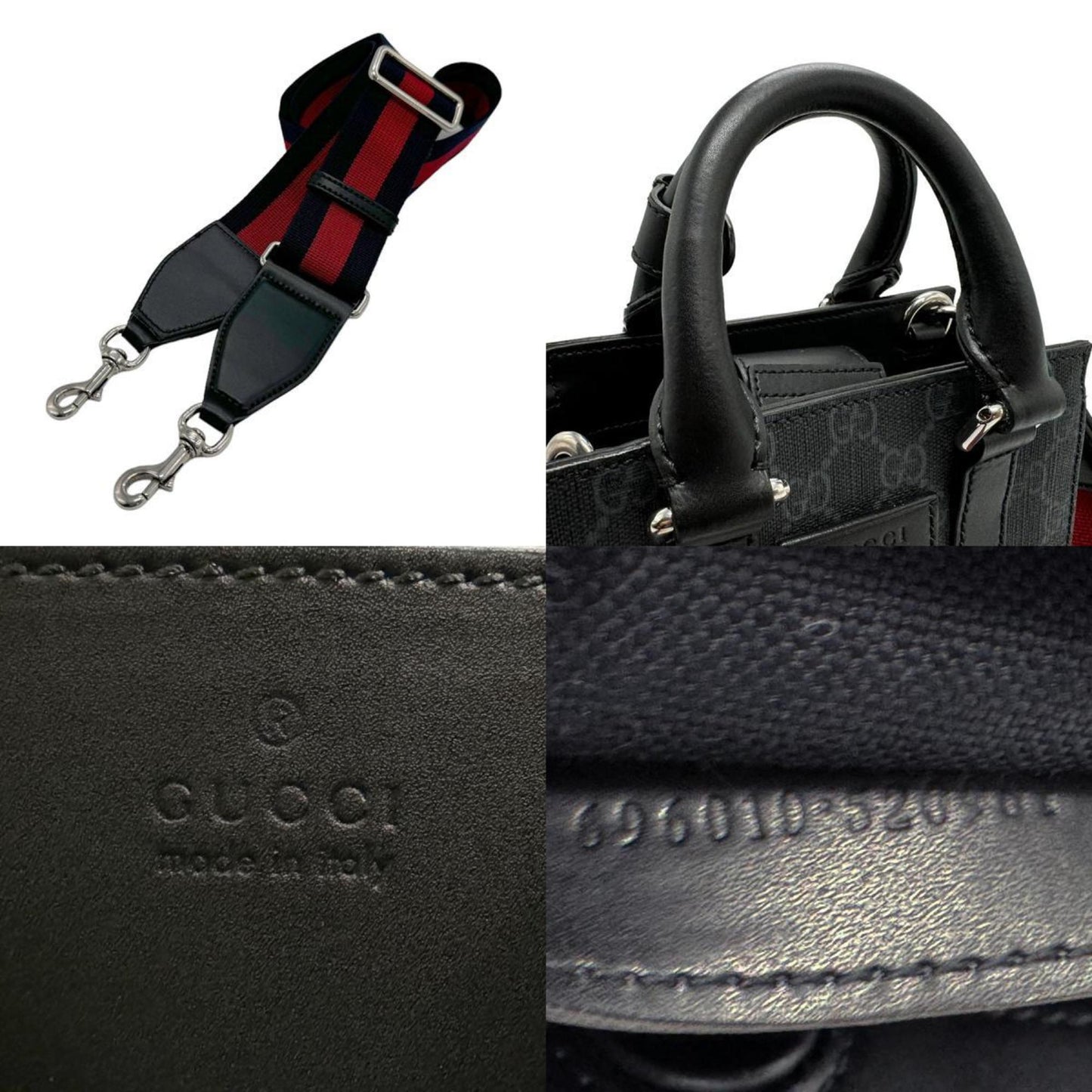 Gucci Black Gray Pvc Handbag Shoulder Bag