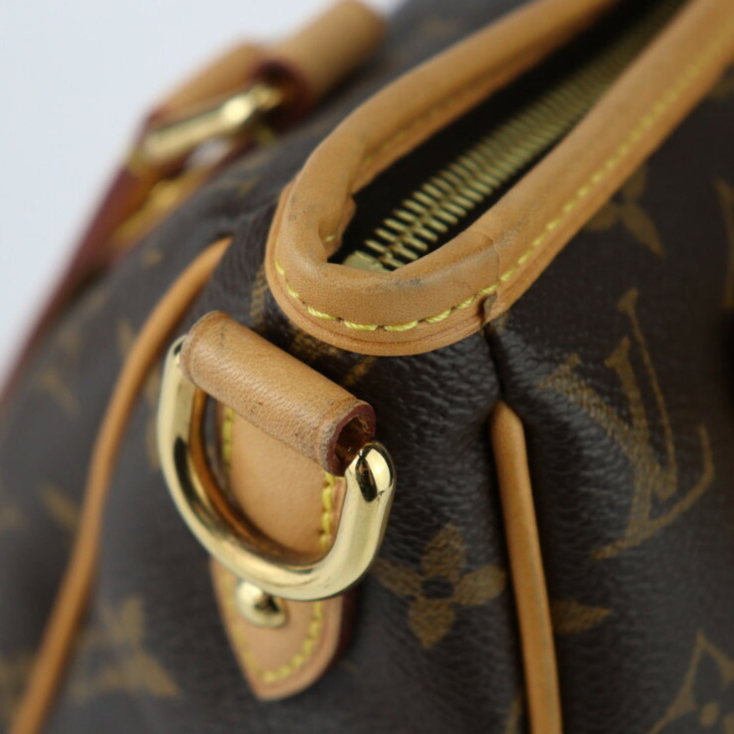 Louis Vuitton Brown Pvc Leather Handbag Shoulder Bag Tote Bag
