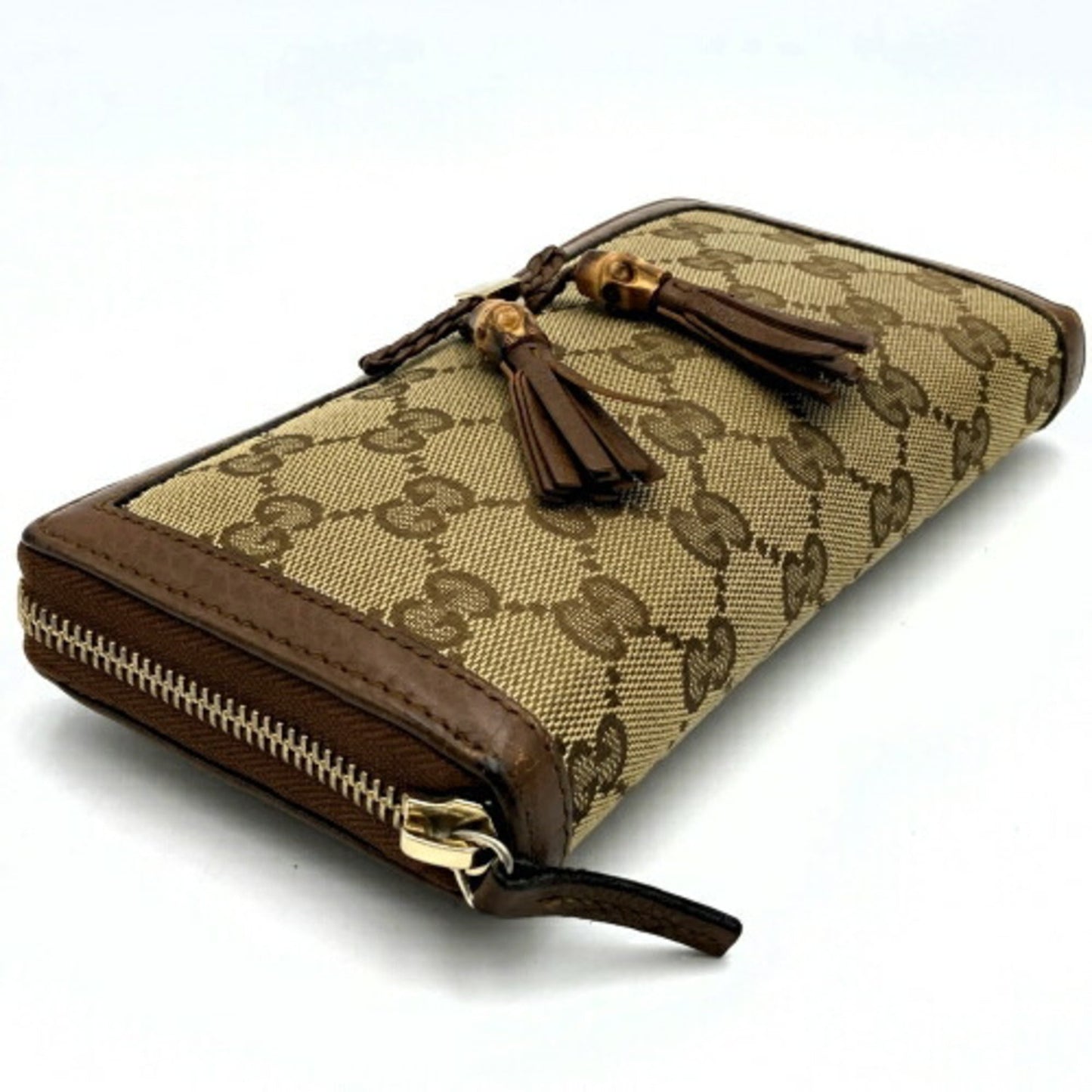 Gucci Brown Gg Canvas Long Wallet (Bi-Fold)
