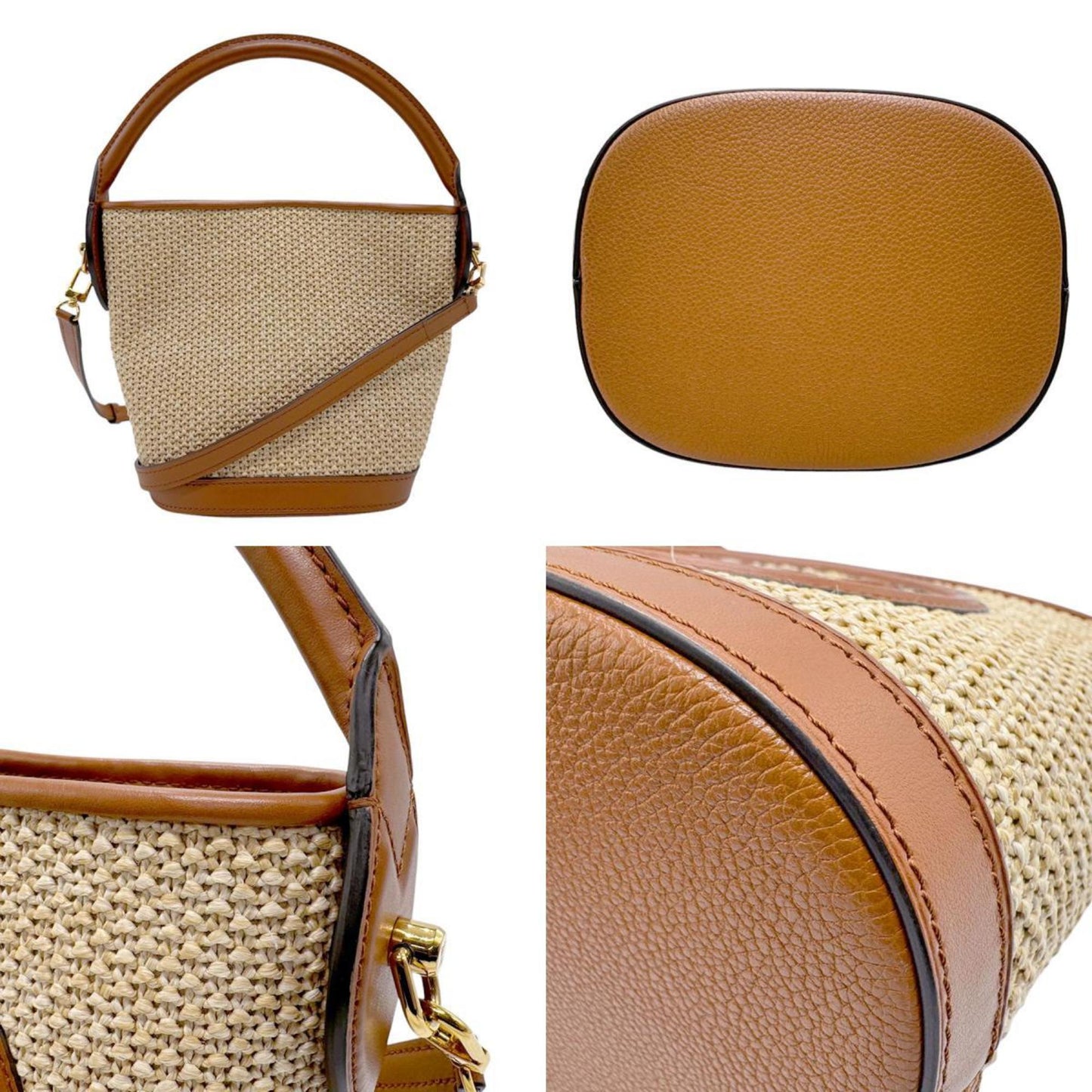 Louis Vuitton Brown Natural Raffia Leather Handbag Shoulder Bag
