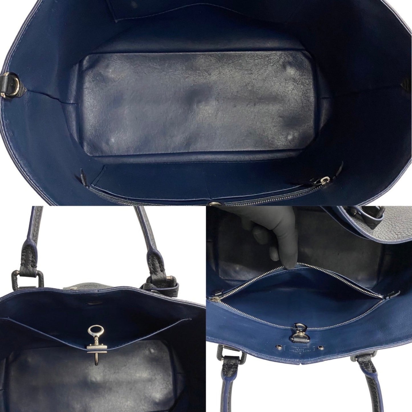 Louis Vuitton Black Leather Shoulder Bag Tote Bag