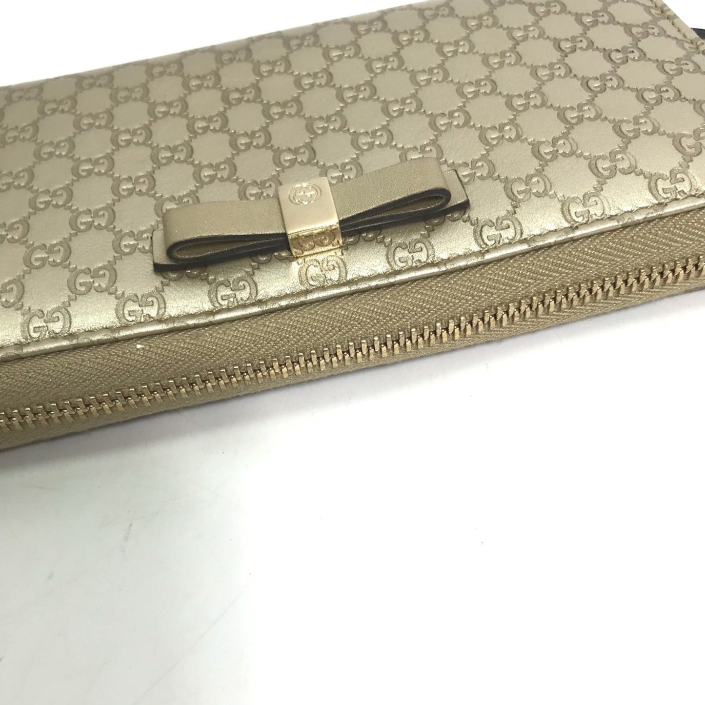 Gucci Gold Leather Long Wallet (Bi-Fold)