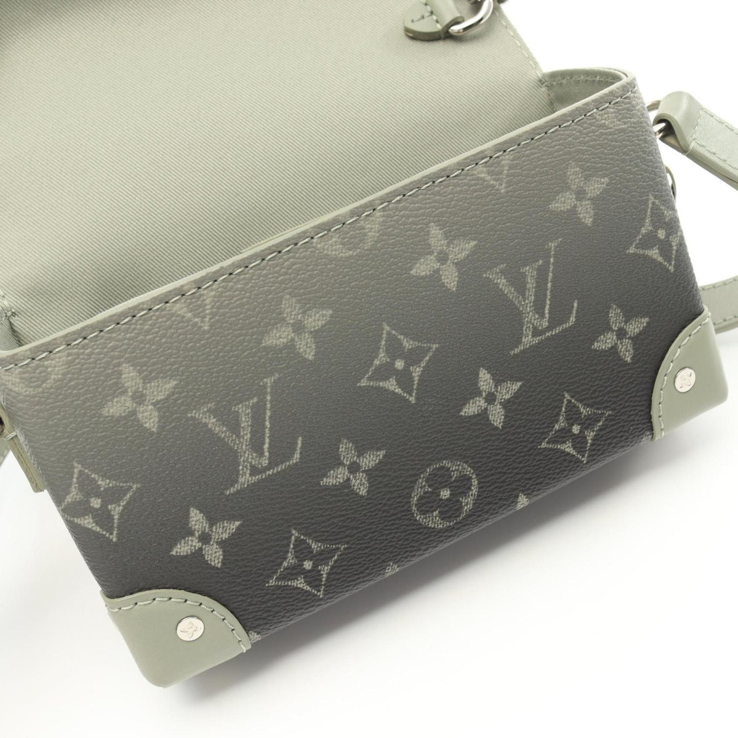 Louis Vuitton Khaki Coated Canvas Leather Shoulder Bag