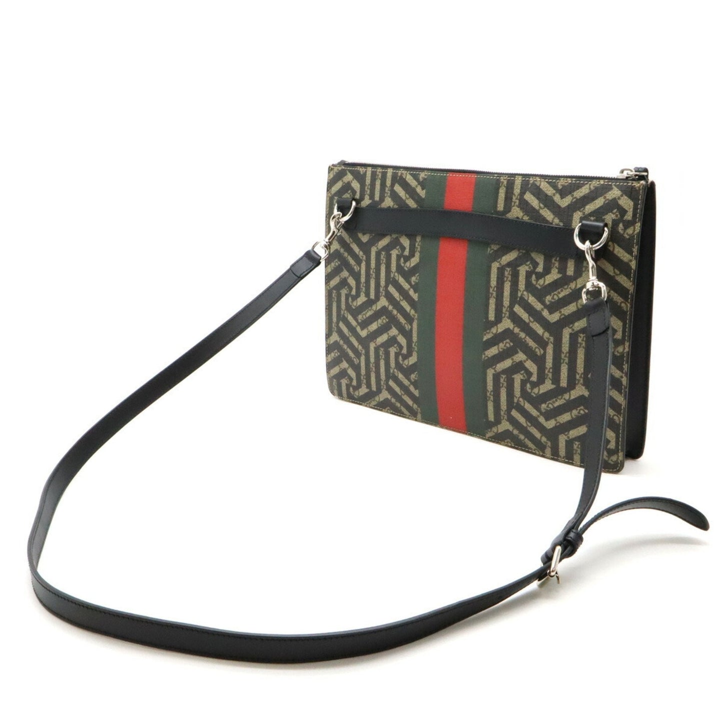 Gucci Beige Black Green Khaki Red Color Gg Supreme Clutch Bag Shoulder Bag