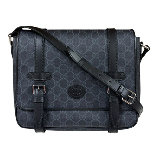 Gucci Black Gg Supreme Canvas Shoulder Bag ()