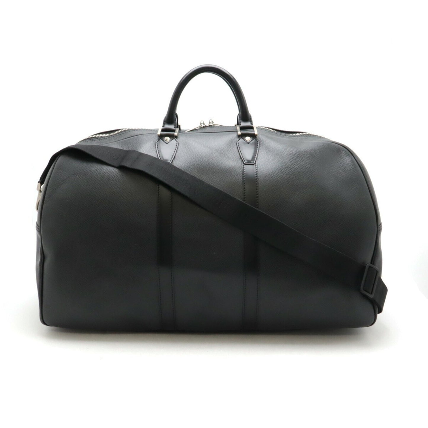 Louis Vuitton Ardoise Black Taiga Leather Boston Bag Shoulder Bag ()