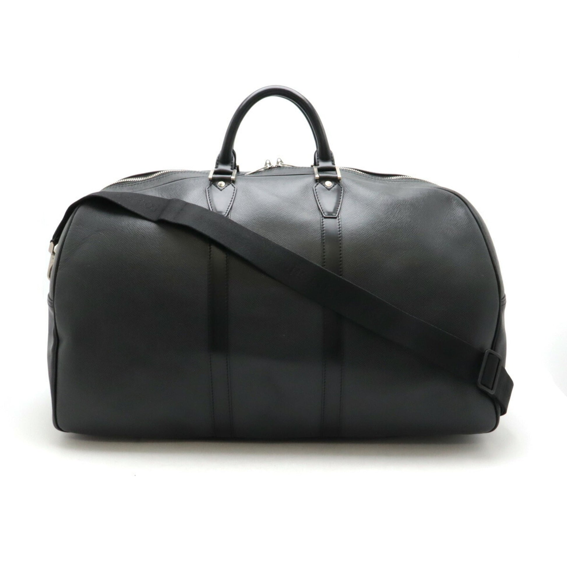 Louis Vuitton Ardoise Black Taiga Leather Boston Bag Shoulder Bag ()