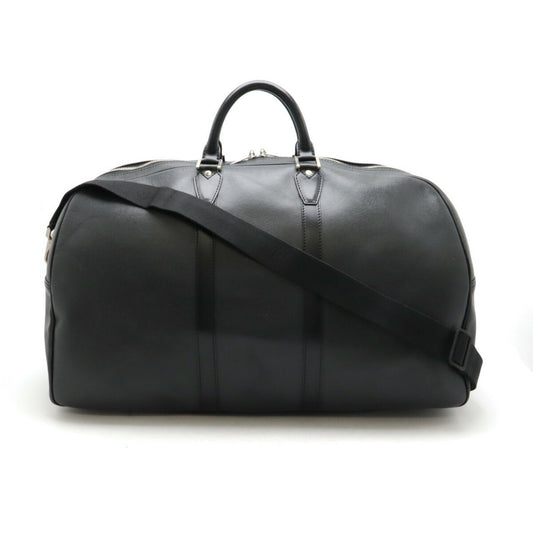Louis Vuitton Ardoise Black Taiga Leather Boston Bag Shoulder Bag ()