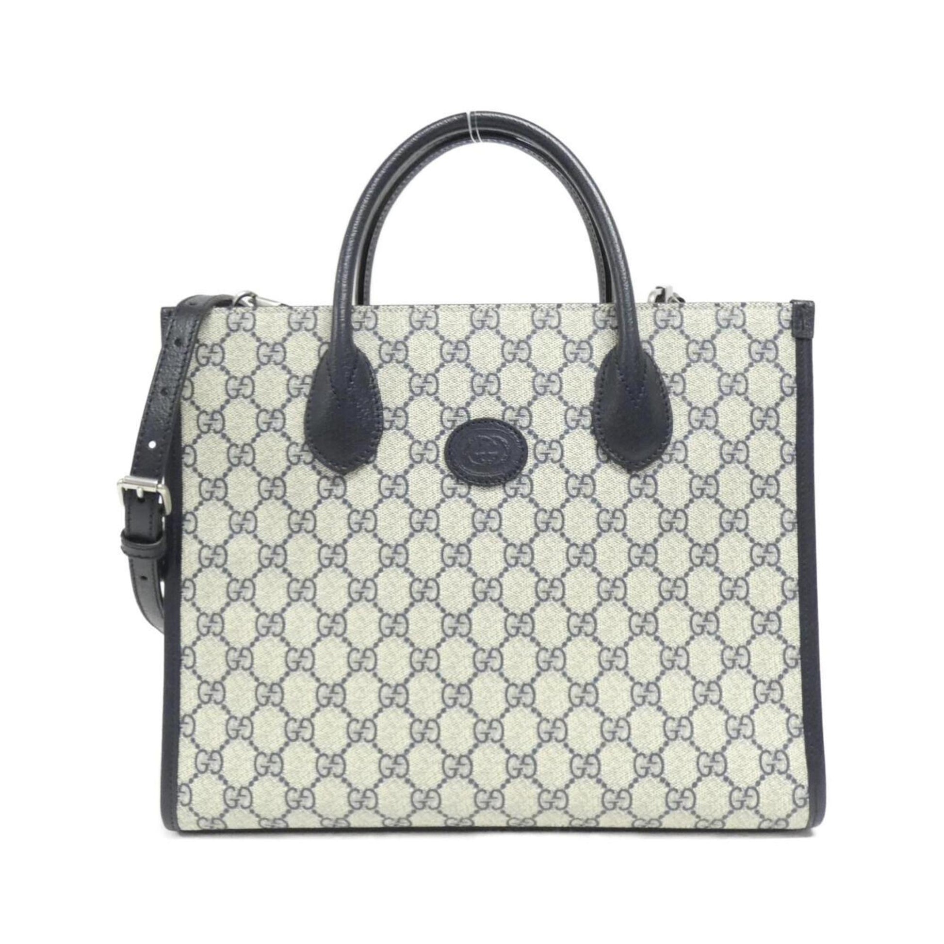 Gucci Beige Blue Gg Supreme Leather Handbag ()