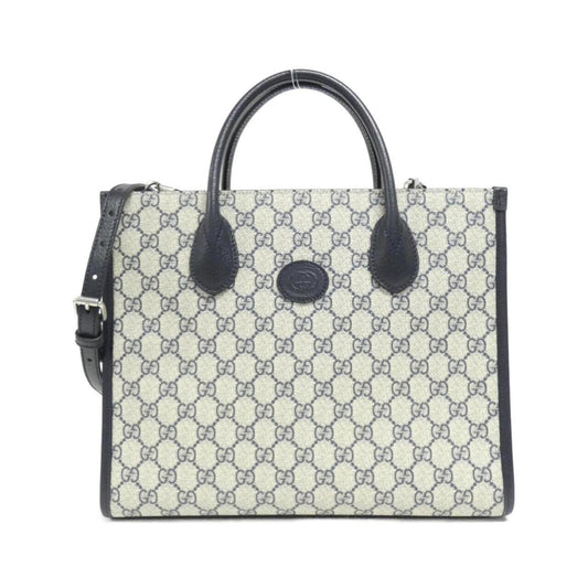 Gucci Beige Blue Gg Supreme Leather Handbag ()