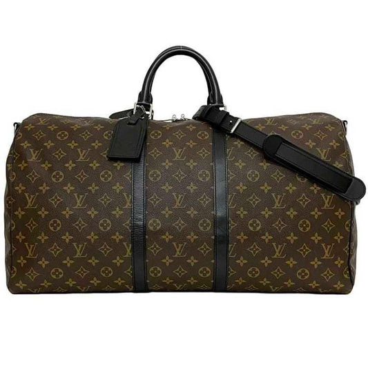 Louis Vuitton Black Brown Monogram Macassar Monogram Leather Boston Bag Shoulder Bag ()